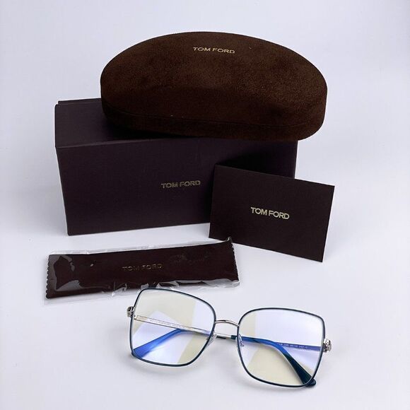 SALE! NEW TOM FORD FT5613-B 098 Butterfly Blue Block Metal Women Eyeglasses main image 3